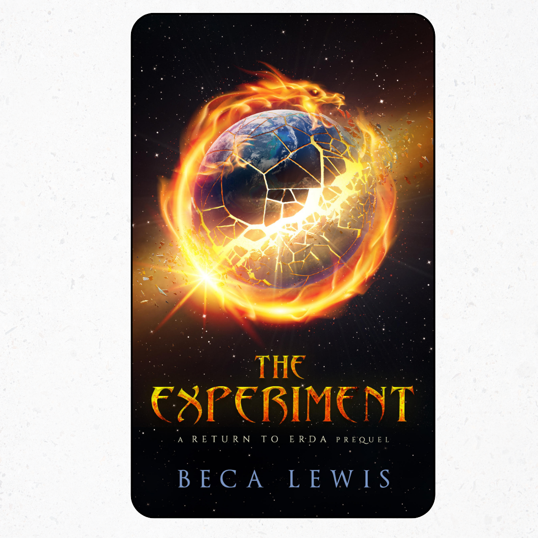 Book cover of 'The Experiment' by Beca Lewis with a fiery globe design on a black background.